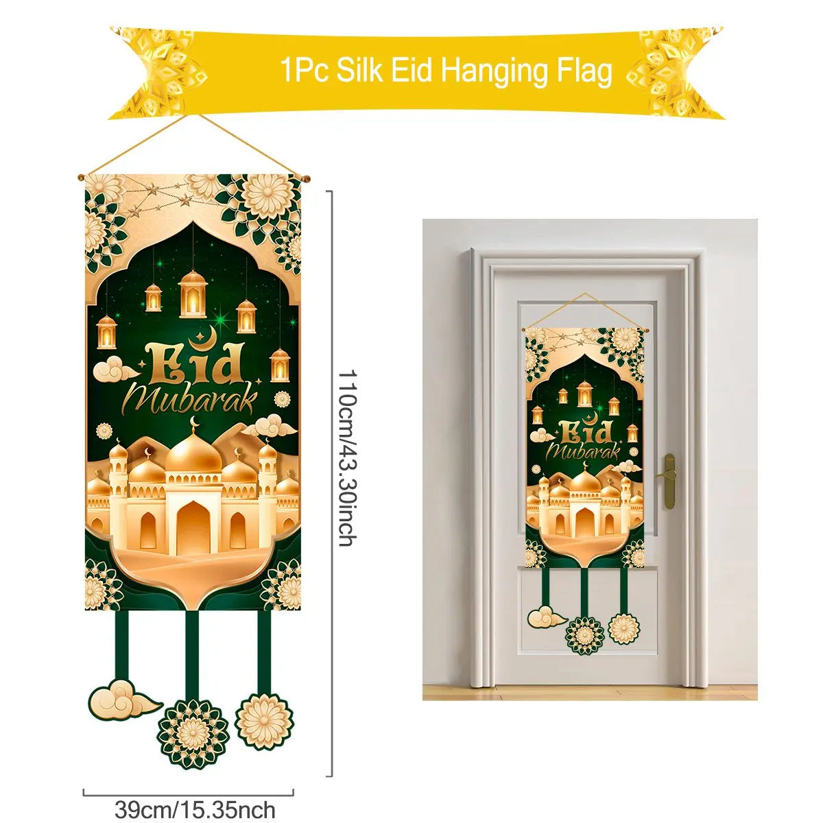 Ramadan Kareem Hanging Flag Ramadan Decoration For Home 2025 EID Mubarak Muslim Islamic Festival Party Supplies Eid Al-fitr Gift