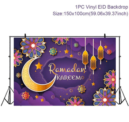 Eid Background Eid Mubarak Ramadan Kareem Backdrop Islam Muslim Party Supplies Eid Al-fitr Gift Ramadan Decoration For Home 2025