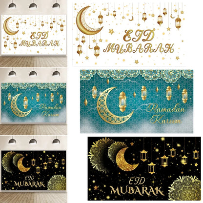 Eid Background Eid Mubarak Ramadan Kareem Backdrop Islam Muslim Party Supplies Eid Al-fitr Gift Ramadan Decoration For Home 2025