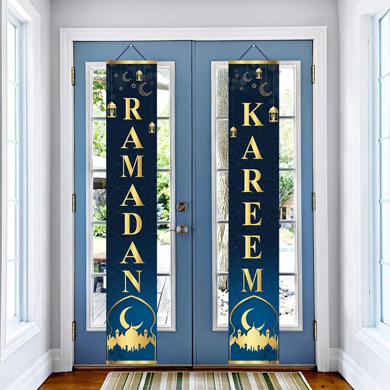 Eid Mubarak Door Banner Ramadan Decoration 2025 for Home Mubarak Ramadan Kareem Islamic Muslim Party Decor  Eid Al Adha Gifts