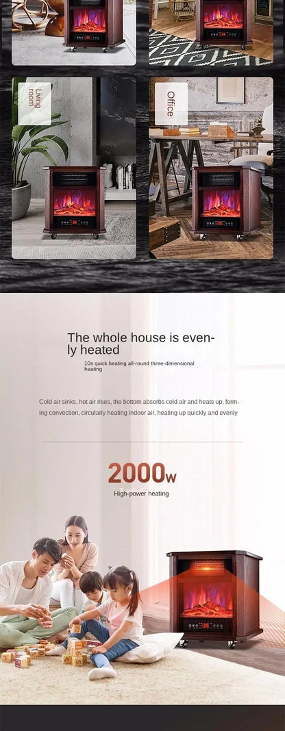 2000W Air Heater Household Fireplace, Air Heater, Electric Heater, Electric Fireplace, Solid Wood