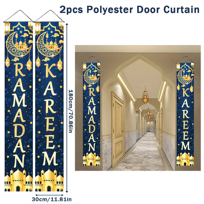 Eid Mubarak Door Banner Ramadan Decoration 2025 for Home Mubarak Ramadan Kareem Islamic Muslim Party Decor  Eid Al Adha Gifts