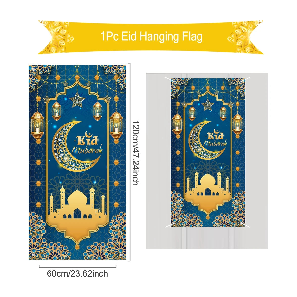 Ramadan Kareem Hanging Flag Ramadan Decoration For Home 2025 EID Mubarak Muslim Islamic Festival Party Supplies Eid Al-fitr Gift