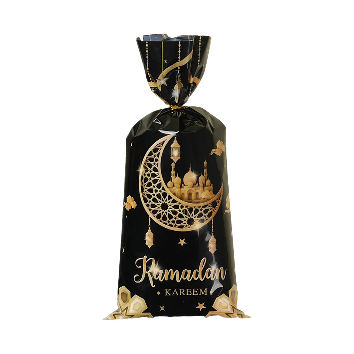 25/50/100pcs Eid Mubarak Gift Packing Bags Plastic Cookie Candy Bags  Kareem Ramadan Decor 2025 Islamic Muslim Party Supplies