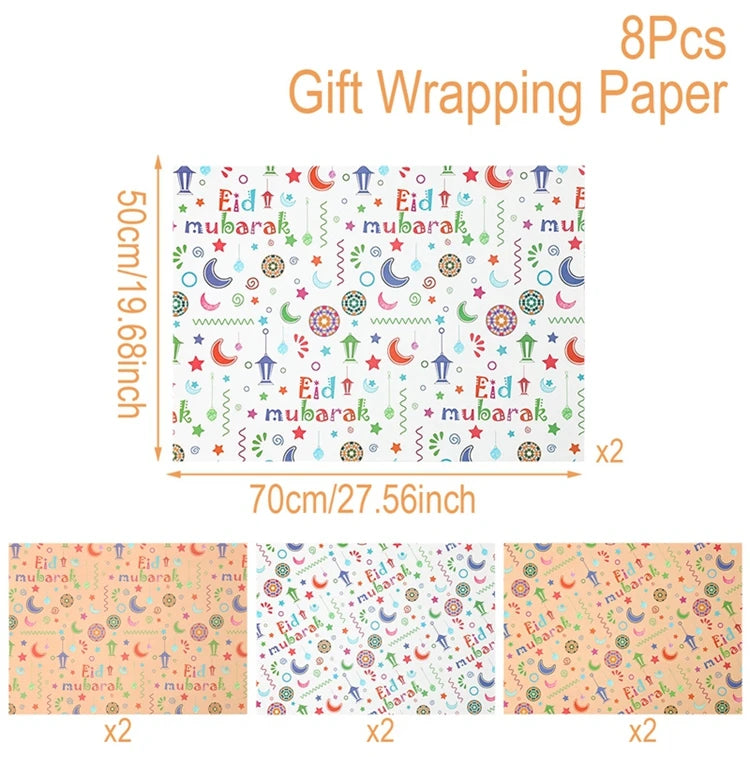 Eid Mubarak Gift Wrapping Paper Ramadan Decoration 2025 Eid Wrapping Paper Ramadan Kareem Islamic Muslim Party Eid Al Adha Gifts