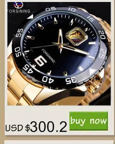 Forsining 99S Luxury Automatic Classic Transparent Mechanical Leather Strap Golden Bridge Skeleton hot selling Men Watch Clock