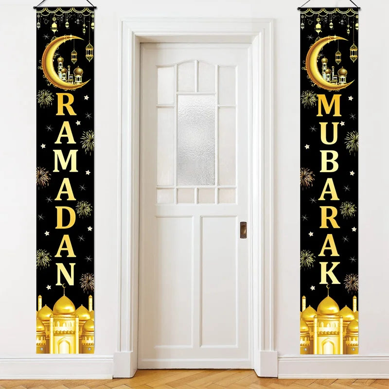 Eid Mubarak Door Banner Ramadan Decoration 2025 for Home Mubarak Ramadan Kareem Islamic Muslim Party Decor  Eid Al Adha Gifts