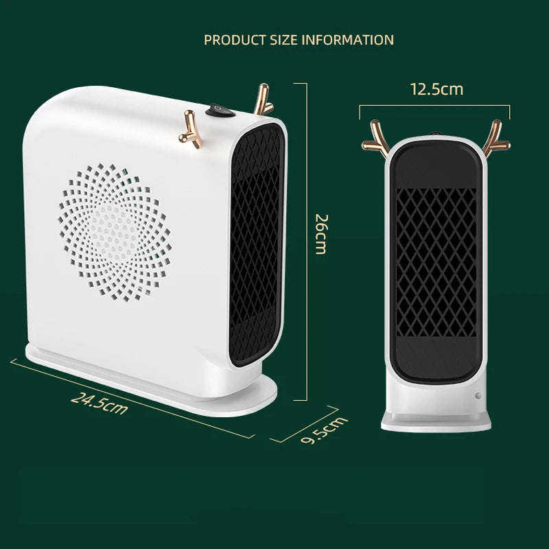 500W Desktop Electric Heater Household Smart Thermostat Fan Heater Winter Warm Electric Heater Air Circulation Fan Heating