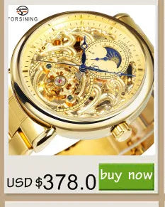 Forsining 99S Luxury Automatic Classic Transparent Mechanical Leather Strap Golden Bridge Skeleton hot selling Men Watch Clock