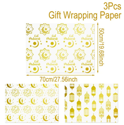 Eid Mubarak Gift Wrapping Paper Ramadan Decoration 2025 Eid Wrapping Paper Ramadan Kareem Islamic Muslim Party Eid Al Adha Gifts