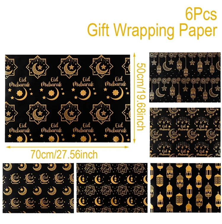 Eid Mubarak Gift Wrapping Paper Ramadan Decoration 2025 Eid Wrapping Paper Ramadan Kareem Islamic Muslim Party Eid Al Adha Gifts