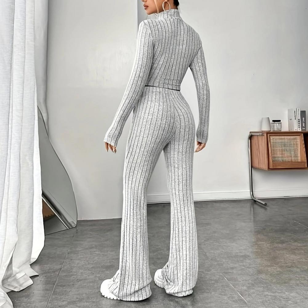 Beige Western Style Knitted Fashion Suit Women New Korean Split Black Sweaters Wide Leg Pants Lady Casual Two-piece Sets