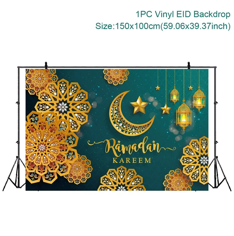 Eid Background Eid Mubarak Ramadan Kareem Backdrop Islam Muslim Party Supplies Eid Al-fitr Gift Ramadan Decoration For Home 2025