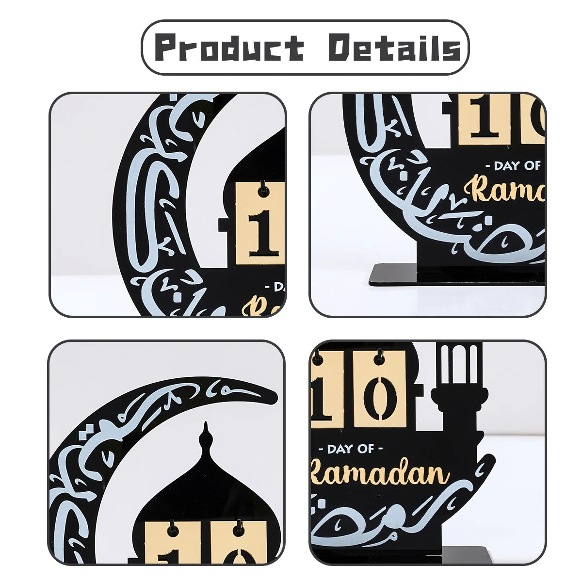 Acrylic Ramadan Countdown Calendar Ornaments Gifts Eid Mubarak Ramadan Decor For Home 2025 Kareem Islam Muslim Party Supplies