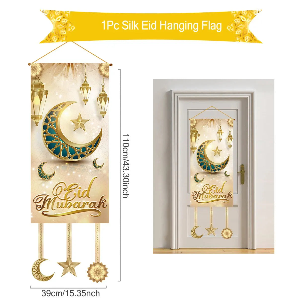 Ramadan Kareem Hanging Flag Ramadan Decoration For Home 2025 EID Mubarak Muslim Islamic Festival Party Supplies Eid Al-fitr Gift