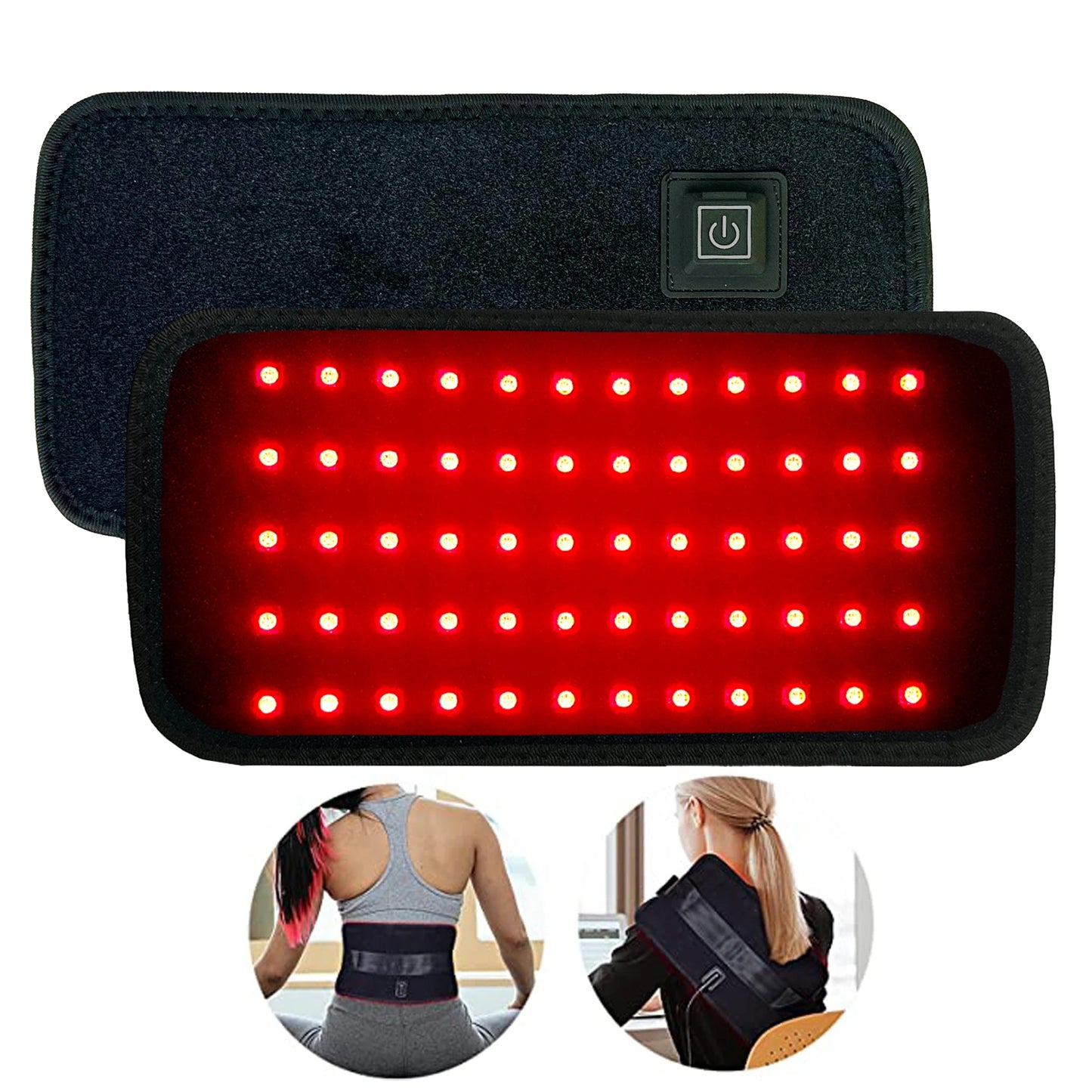 LED Red Light Therapy Belt for Pain Relief 660nm 850nm Red Infrared Light Pad for Waist,Back,Abdomen,Knees,Wrists Joints Muscle