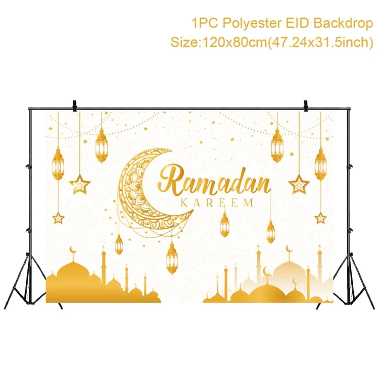 Eid Background Eid Mubarak Ramadan Kareem Backdrop Islam Muslim Party Supplies Eid Al-fitr Gift Ramadan Decoration For Home 2025