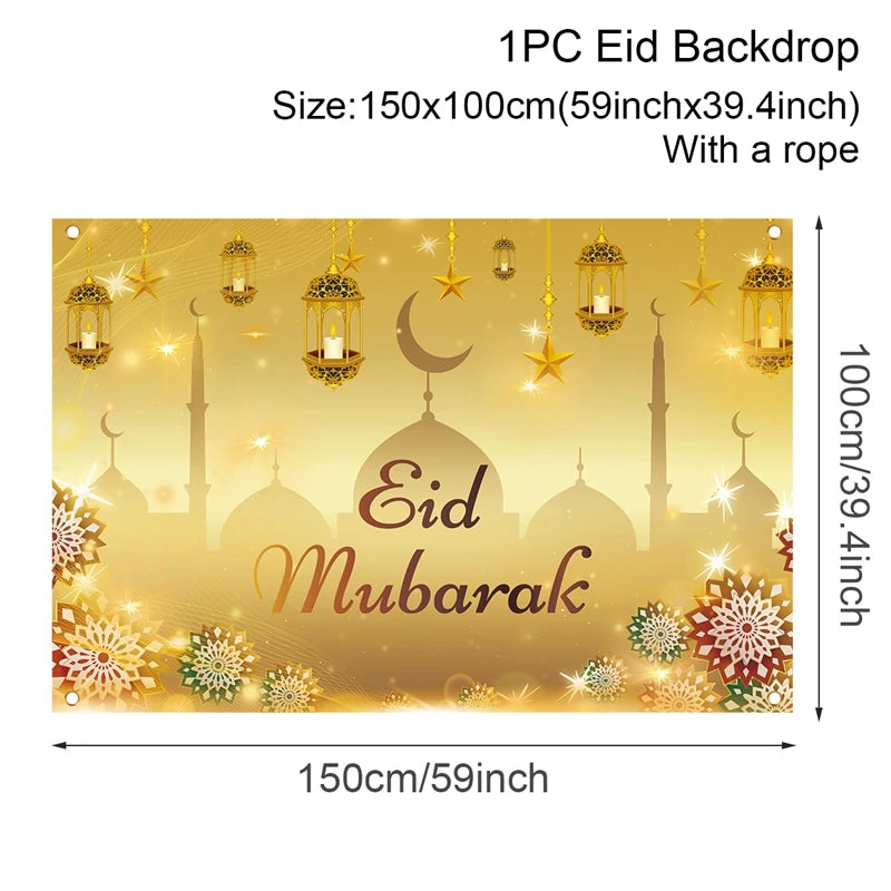 Eid Background Eid Mubarak Ramadan Kareem Backdrop Islam Muslim Party Supplies Eid Al-fitr Gift Ramadan Decoration For Home 2025