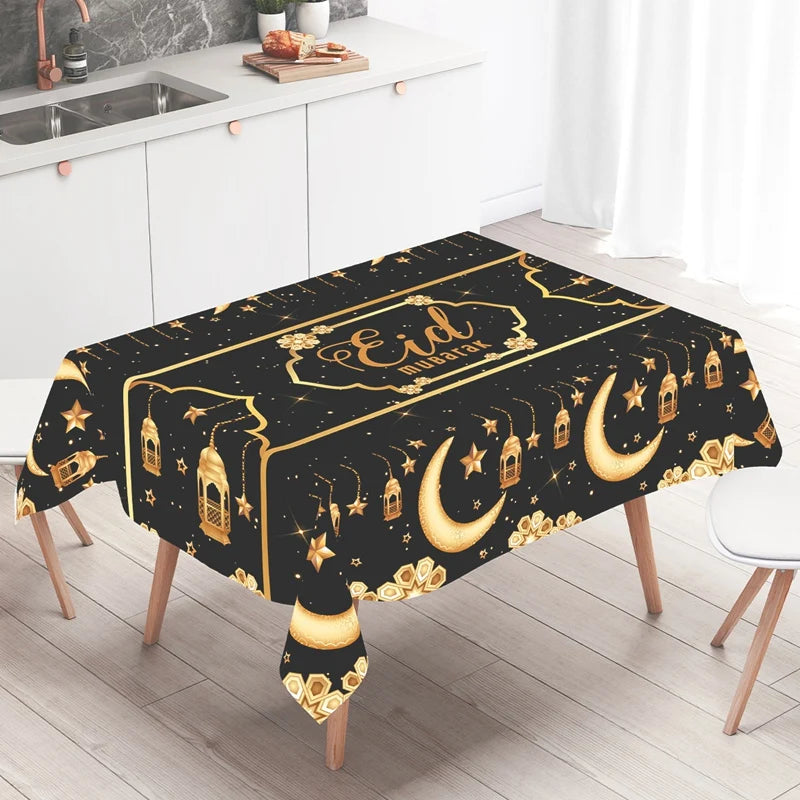 Eid Mubarak Table Runner Ramadan Tablecloths Ramadan Kareem Decoration for Home 2025 Islamic Muslim Party Eid Al Adha Gifts