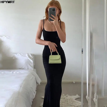 Strap Backless Long Maxi Dresses Party Club Vacation Outfits Women Sexy Casual Summer Dress 2022 Wholesale Slim Dresses Female