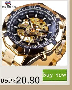 Forsining 349 Luxury Hot Sale skeleton hollow fashion mechanical hand wind men male business Wrist Watch Relogio wholesale