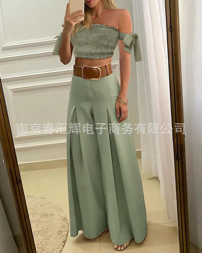 Kids for Women 2023 Latest Autumn Winter European American Solid Color Folding Wide Leg Pants&temperament Commuter Loose Pants