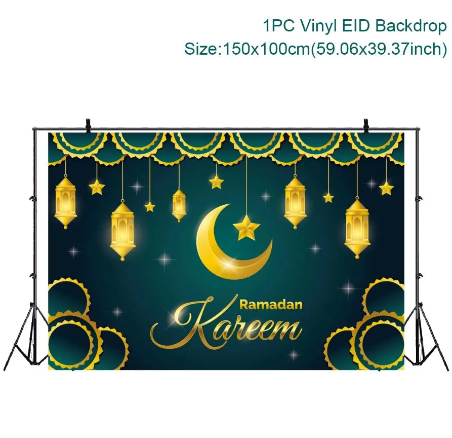 Eid Background Eid Mubarak Ramadan Kareem Backdrop Islam Muslim Party Supplies Eid Al-fitr Gift Ramadan Decoration For Home 2025