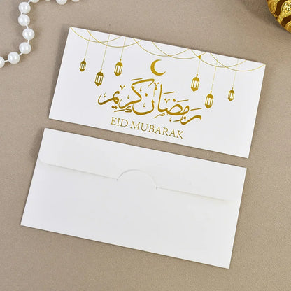 9Pcs Eid Mubarak Envelopes Money Gift Card Bags 2025 Islamic Muslim Party Supplies Ramadan Decoration Eid Al-fitr Invitation