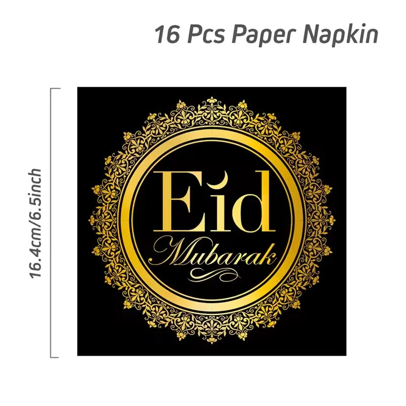 Eid Mubarak Tableware Set Ramadan Decoration 2025 For Home Ramadan Kareem Eid Al Adha Gifts Islamic Muslim Party Decoration