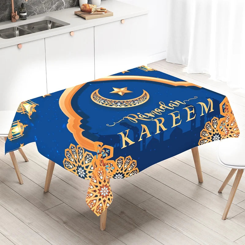 Eid Mubarak Table Runner Ramadan Tablecloths Ramadan Kareem Decoration for Home 2025 Islamic Muslim Party Eid Al Adha Gifts