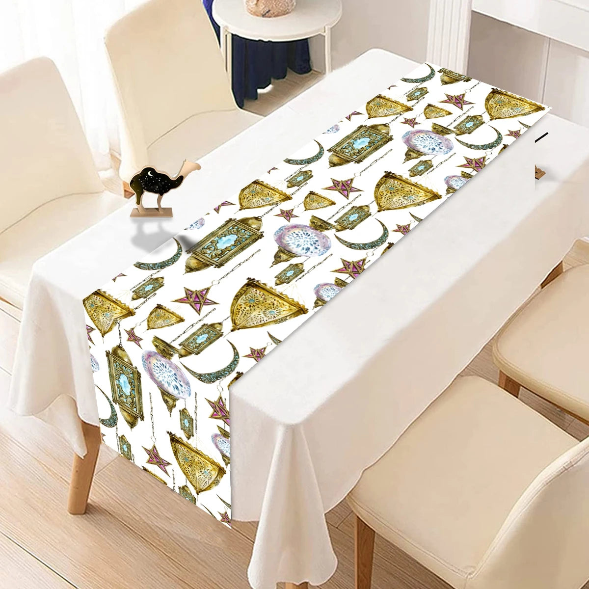 Ramadan Kareem Polyester Table Runner Ramadan Decoration For Home 2025 Islamic Muslim Party Supplies Ramadan Gift EID Al  Adha