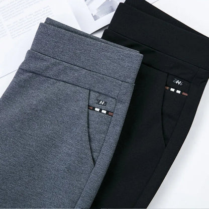 Spring Winter Elegant High Waist Casual Stretch Slim Middle Aged Women Trousers Ladies Fashion All Match Black Gray Pencil Pants