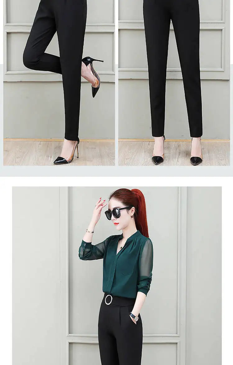 High Quality for Ladys Spring Summer Woman Pants Cotton Black High Waist Joggers Women Suit Harem Pants Soft All-match Trousers