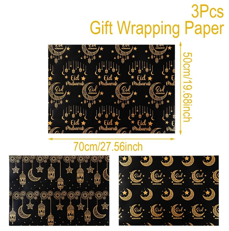 Eid Mubarak Gift Wrapping Paper Ramadan Decoration 2025 Eid Wrapping Paper Ramadan Kareem Islamic Muslim Party Eid Al Adha Gifts