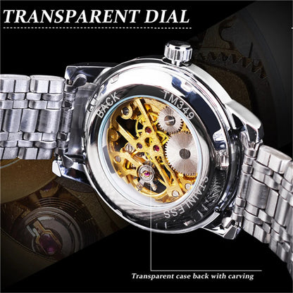 Forsining 349 Luxury Hot Sale skeleton hollow fashion mechanical hand wind men male business Wrist Watch Relogio wholesale