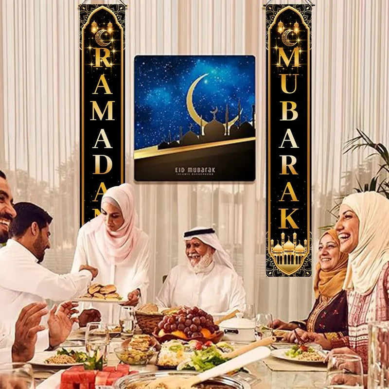 Eid Mubarak Door Banner Ramadan Decoration 2025 for Home Mubarak Ramadan Kareem Islamic Muslim Party Decor  Eid Al Adha Gifts