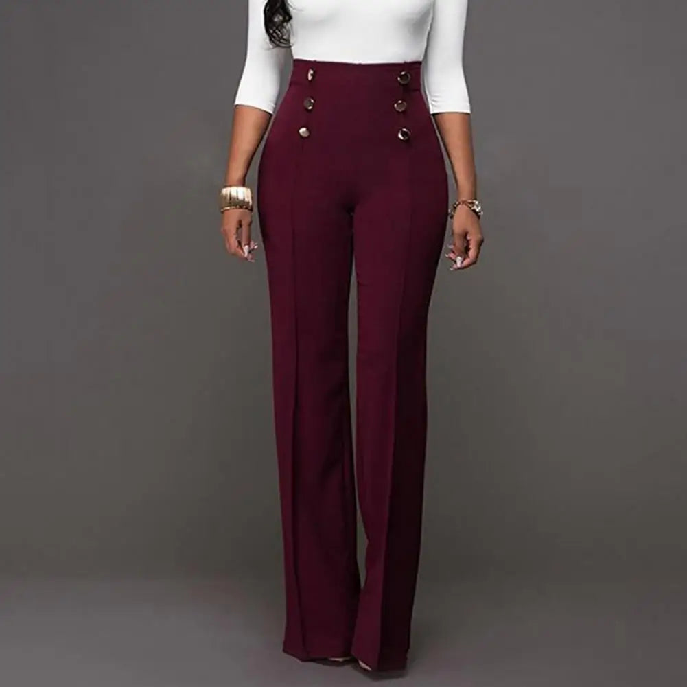 Women Wide Leg Pants High Waist Autumn Ladies Fashion Trousers Solid Color Comfortable Soft Bell-bottoms Pants Women Clothing