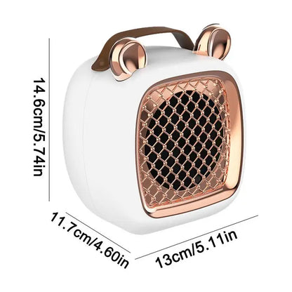 Portable Electric Heater Creative 500W Mini Desk Space Heating Fan Multifunctional Quiet Electric Heating Stove Home Appliances