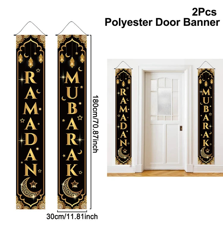 Eid Mubarak Door Banner Ramadan Decoration 2025 for Home Mubarak Ramadan Kareem Islamic Muslim Party Decor  Eid Al Adha Gifts