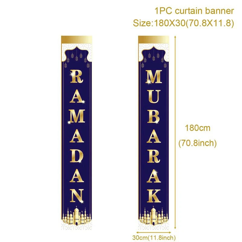 Eid Mubarak Door Banner Ramadan Decoration 2025 for Home Mubarak Ramadan Kareem Islamic Muslim Party Decor  Eid Al Adha Gifts