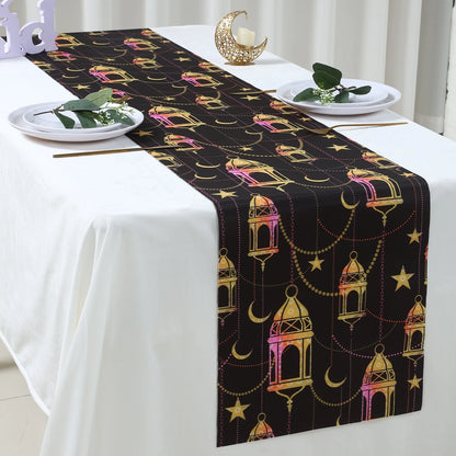 Ramadan Kareem Polyester Table Runner Ramadan Decoration For Home 2025 Islamic Muslim Party Supplies Ramadan Gift EID Al  Adha