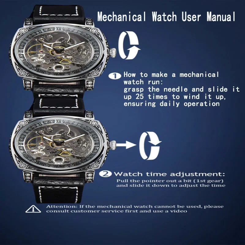 men watches 2024   retro style automatic watch for men skeleton carve waterproof leather no logo watch free shipping items