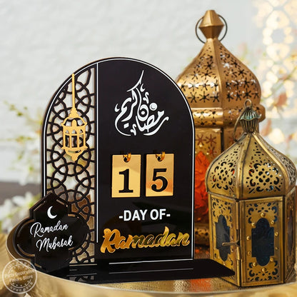 Acrylic Ramadan Countdown Calendar Gifts Day of Ramadan Calendar with Replacing Number 2025 Eid Mubarak Home Decoration Ornament