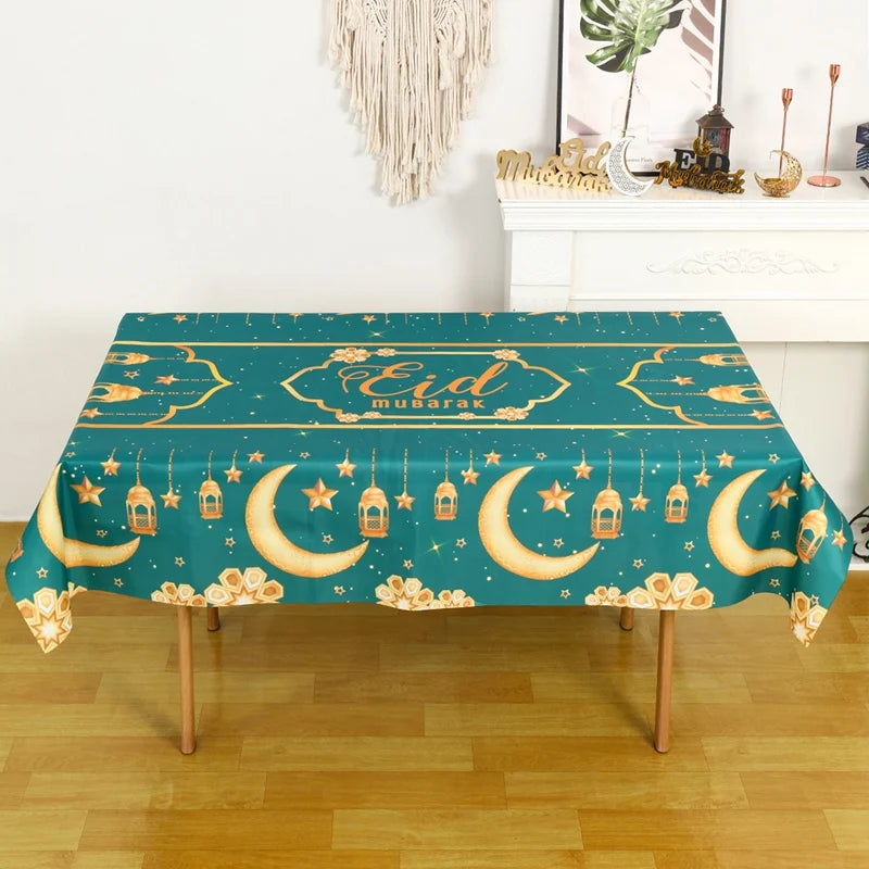 Eid Mubarak Table Runner Ramadan Tablecloths Ramadan Kareem Decoration for Home 2025 Islamic Muslim Party Eid Al Adha Gifts