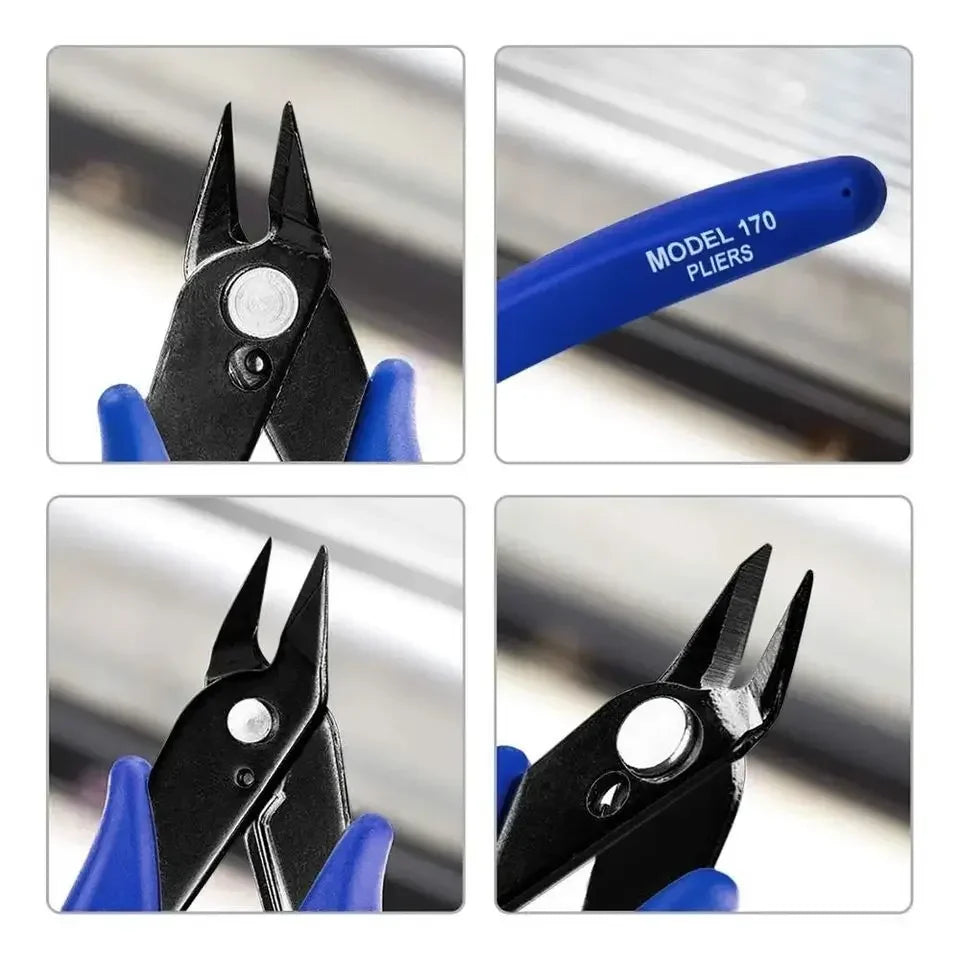 170 Wire Cutter DIY Trimmer Diagonal Side Cutting Cable Nippers Red Blue Pliers Hand Mini Snips Flush Nipper Trimmer Hand Tools