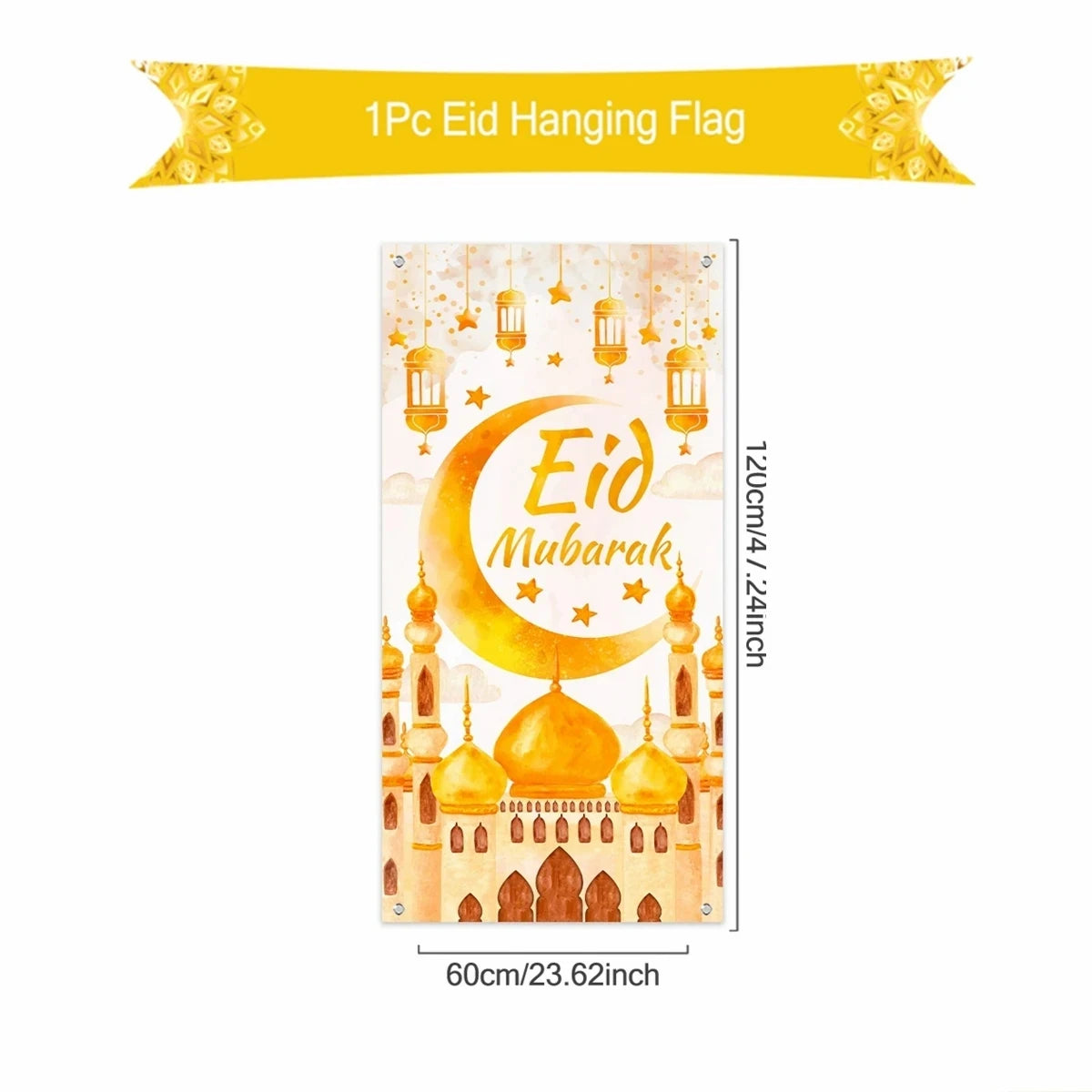 Ramadan Kareem Hanging Flag Ramadan Decoration For Home 2025 EID Mubarak Muslim Islamic Festival Party Supplies Eid Al-fitr Gift