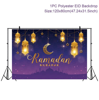 Eid Background Eid Mubarak Ramadan Kareem Backdrop Islam Muslim Party Supplies Eid Al-fitr Gift Ramadan Decoration For Home 2025