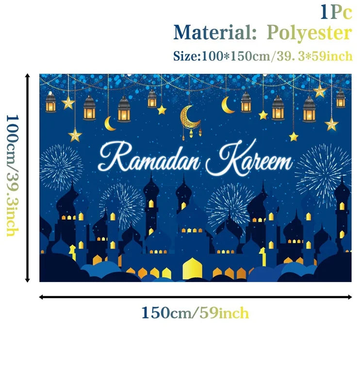 Eid Background Eid Mubarak Ramadan Kareem Backdrop Islam Muslim Party Supplies Eid Al-fitr Gift Ramadan Decoration For Home 2025