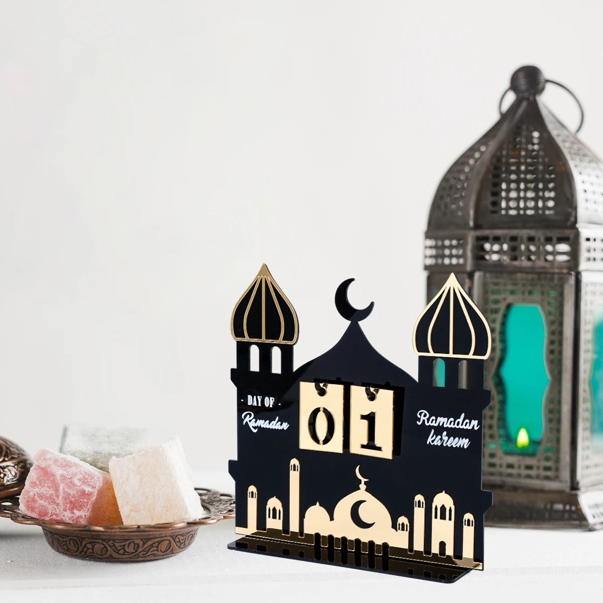 Acrylic Ramadan Countdown Calendar Ornaments Gifts Eid Mubarak Ramadan Decor For Home 2025 Kareem Islam Muslim Party Supplies