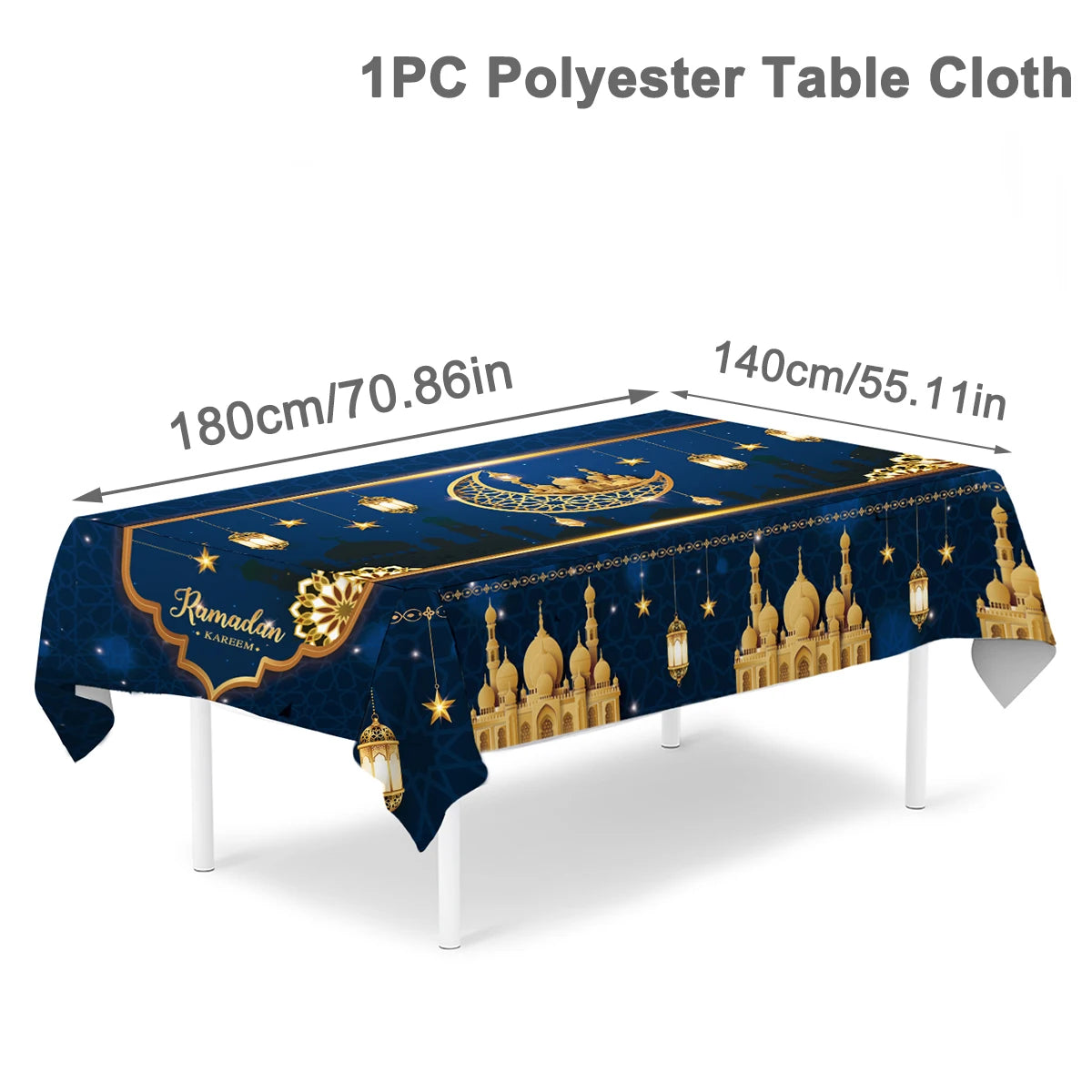 Eid Mubarak Table Runner Ramadan Tablecloths Ramadan Kareem Decoration for Home 2025 Islamic Muslim Party Eid Al Adha Gifts